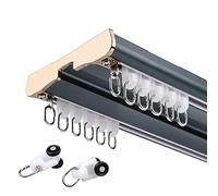 Tringle à Rideaux Silencieuse à Rails à Double Rangée, Très Résistante, Double Rideaux, Double Tringle à Rideau en Alliage d'Aluminium(Blue,280cm/9.2ft)