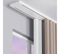 Bcofo Rail de rideau à double rangée silencieux, très résistant, plafond suspendu, séparateur de pièce, facile à installer (blanc, 1,9 m)