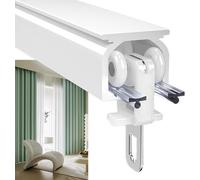 Tringle à rideaux silencieuse de 200 cm - Réglable de 50 à 600 cm à fixation murale avec rouleaux, parfaite pour séparateur de pièce, blanc - Utilisation fluide et polyvalente