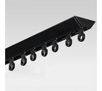 Tringle à rideaux silencieuse en aluminium noir - Système de rail invisible de 375 cm, parfait pour rideaux de douche, décoration d'intérieur et solutions d'intimité.