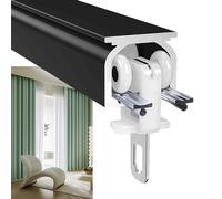 Tringle à rideaux silencieuse en aluminium pour plafond ou mur - Réglable de 1 m à 6 m - Parfait pour les rideaux coulissants - Séparateurs de pièce - Utilisation en extérieur - Installation facile