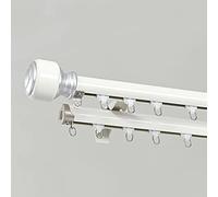 Tringle À Rideaux Simple Nordique, Rail De Rideau Romain Mural, Barre A Rideau De Séparation En Alliage D'aluminium, Rail Simple/double, Trois Couleurs En Option(B-double,6.5ft/200cm)