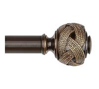 Tringle à rideaux télescopique USFOOK de 2,6 à 1,5 m - Bronze de 81,3 à 147,2 cm - Tringle à rideaux avec embouts en forme de feuille