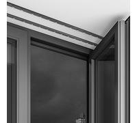 Tringle à rideaux ultra fine 7,1 mm invisible en aluminium en forme de U - 20 kg - Pour fenêtres flottantes - Longueur réglable - 1 à 4 m - Longueur réglable (1,6 m)