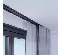 Tringle à rideaux ultra fine de 6 mm - Double tringle en métal pour fenêtres, balcon, van, terrasse - Accessoires complets inclus