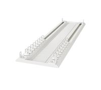 Tringle à rideaux ultra fine en aluminium, 110 cm, double rail pour montage au plafond, séparateur de pièce avec rouleaux et embouts, blanc - Parfait pour la décoration d'intérieur moderne