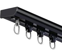 Tringle à rideaux ultra fine pour fenêtres à ouverture vers l'intérieur avec roulettes et embouts
