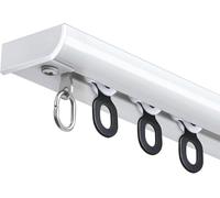 Tringle à rideaux ultra fine pour fenêtres à ouverture vers l'intérieur avec roulettes et embouts