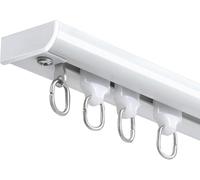 Tringle à rideaux ultra fine pour fenêtres à ouverture vers l'intérieur avec roulettes et embouts