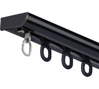 Tringle à rideaux ultra fine pour fenêtres à ouverture vers l'intérieur avec roulettes et embouts