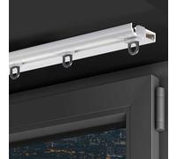 Tringle à rideaux ultra-mince Rail de rideau de plafond Rail coulissant invisible Système de Tringle à Rideau Droit Tringle à rideaux for séparation de pièces(White,3.1m(10.2ft))