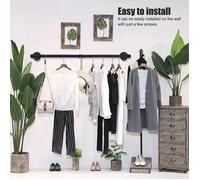 Tringle à Vêtement Polyvalente Métal - B.LIVEM - Style Industriel - Gain de Place - Robuste