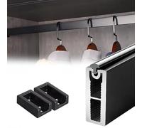Tringle à vêtements carrée réglable et coupable pour placard, chambre à coucher et buanderie ; tringle de suspension amovible avec support (76 cm)