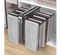 Tringle À Vêtements Extensible pour Placard Tringle, Cintre à Pantalon Extensible à 22 Bras Porte Cintre Coulissant pour Garde-Robe