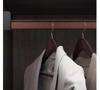 Tringle À Vêtements Murale Barre Dressing Barre Penderie Tringle Coulissante Penderie Barre De Suspension Antidérapante en Métal avec Poignée en Cuir pour Placard Et Économie D'espace B,100cm