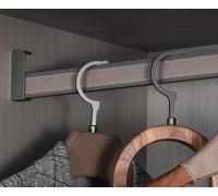 Tringle À Vêtements Murale Barre Dressing Barre Penderie Tringle Coulissante Penderie Barre De Suspension Antidérapante en Métal avec Poignée en Cuir pour Placard Et Économie D'espace C,100cm