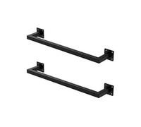 Tringle à vêtements murale - Lot de 2 - ML-Design - Acier noir mat - L60xP12 cm - Style industriel