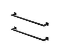 Tringle à vêtements murale - Lot de 2 - ML-Design - Acier noir mat - L90xP12 cm - Style industriel