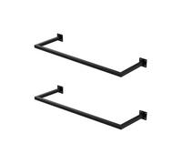 ML-Design 2x Tringle à Vêtements Rectangulaire, P30xL90 cm, Noir, Acier Inoxydable, Tringle de Penderie Forme de U, Portemanteau à Montage Mural, Porte-vêtements, Tringle à Linge + Matériel de Montage