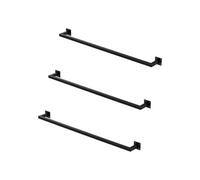 Tringle à vêtements murale - Lot de 3 - ML-Design - Acier noir mat - L110xP12 cm - Style industriel
