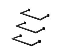 Tringle à vêtements murale - Lot de 3 - ML-Design - Acier noir mat - L60xP30 cm - Style industriel