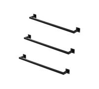 Tringle à vêtements murale - Lot de 3 - ML-Design - Acier noir mat - L90xP12 cm - Style industriel