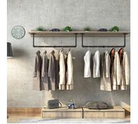 Tringle à vêtements murale OHMG - Industriel - Loft - Fer - Noir - 110cm