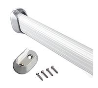 Tringle à vêtements réglable en aluminium - Barre de rideau de douche amovible avec embouts et connecteurs pour l'organisation de l'armoire et économiser de l'espace