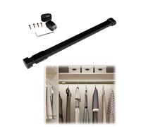 Tringle à vêtements réglable, tringle télescopique robuste, barre de suspension murale en acier inoxydable avec kits de fixation, for placard, armoire, penderie(Black,Adjustable:85-150cm)