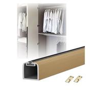 Tringle à vêtements robuste, barre de penderie extensible pour placard mural. Support de rail anti-flexion, tringle d'armoire réglable sans perçage，rangement optimisé(Gold,95cm/37.4in)