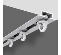 Tringle blanche cachée en aluminium pour séparateur de pièce de 3 à 4,9 m de longueur réglable, idéale pour une installation sans couture, parfaite pour la décoration de la maison
