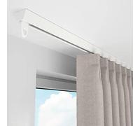 Tringle coulissante en aluminium pour porte de terrasse - Rail de plafond commercial pour séparateur de pièce, porte, sous-sol, hôtel, crèche, salon, salle de cinéma - Finition blanche (6 m)
