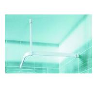 Tringle d'angle ovale pour rideau de douche - Spirella Surprise - Aluminium blanc - 80 x 80 cm - 40 x 17 mm