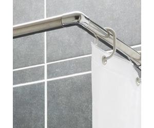 Tringle d'angle pour rideau de douche - extensibilité 80 à 140 cm ajustable - pour receveur PRESTO