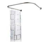 Tringle de douche en acier inoxydable en forme de U, guide de rideau de douche, barre de douche incurvée pour baignoire, guide de rideau de douche incurvé, barre de douche en forme de U, pas de