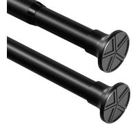 Tringle de douche extensible professionnelle de 160 à 370,8 cm sans perçage - Tringle de tension robuste pour rideaux (noir, 32 mm de diamètre)