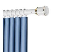 Tringle de douche réglable en acier inoxydable de qualité supérieure de 39,4 cm à 499,1 cm - Polyvalente - Blanc - 110 cm - Solution durable et élégante pour votre salle de bain