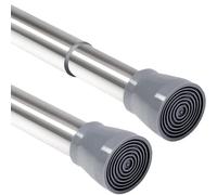 Tringle de douche sans perçage réglable sans perçage - Tringle à rideau de douche télescopique pour armoire, salle de bain, balcon, rideau de douche - 48-70 cm φ25 mm en acier inoxydable