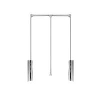 Tringle de garde-robe extractible, rail tampon hydraulique, cintre en alliage d'aluminium, capacité charge 15 kg, convient aux chambres familiales et dressings(Color-1,93-125cm)