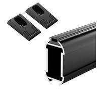 Tringle de penderie avec support, tringle de penderie en alliage d'aluminium for suspendre les vêtements, système d'organisation robuste for armoire(Black,60cm(23 5/8") Length)