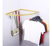 Tringle de penderie d'angle à fixation murale à 90 degrés, en métal robuste, peu encombrante, pour petit placard