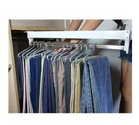Tringle de penderie Extensible et coulissante, Porte-Pantalons Coulissant, Tringle à vêtements relevable avec système Tampon, Rail de Suspension pour Armoire à Retour progressif, Tringle à vêtements