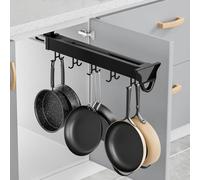 Tringle De Penderie Extensible - Organisateur Coulissant Pour Casseroles Et Poêles, Barre De Suspension En Alliage D'aluminium Avec Crochets Réglables, Pour Placard, Porte-cravates(10.23in-8 hook)