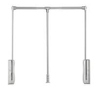 Tringle de penderie Rabattable, Cintre réglable en Largeur pour Chambre à Coucher, Gain de Place, Double Amortisseur à Retour Doux, pour penderie, vestiaire, Argent - 550-700 mm