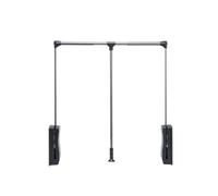 Tringle de penderie rabattable, rail tampon hydraulique, portant à vêtements relevable, capacité de charge de 10 kg, améliore l'utilisation de l'espace de la penderie(Color-1,54-69cm)