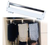 Tringle de penderie rétractable de 19,3 po - Support de Cintre à Montage supérieur for Une Organisation Efficace du Placard et Un Gain de Place(White,34cm/13.4inch)