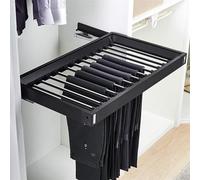 Tringle de penderie rétractable, Largeur réglable de 45 à 120 cm, Porte-Pantalons Multifonctionnel, avec Amortisseur, Rails coulissants, Tringle à vêtements, tiroir de Garde-Robe Coulissant, Porte-pa
