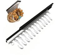 Tringle de Penderie Rétractable | Organisateur adhésif antidérapant,Tringle coulissante de placard pour bijoux | pour dressing vestiaires chambre colliers bracelets pantalons jeans