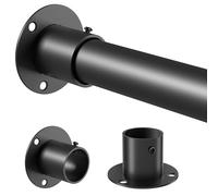 Tringle de penderie robuste, Barre extensible en acier inoxydable pour armoire et dressing, Noir, 84-160 cm