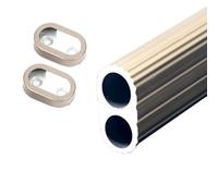 Tringle de penderie robuste de 110 cm en aluminium pour suspendre les vêtements, tube de rangement ovale, finition champagne, idéal pour organiser les armoires